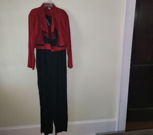 Dawn JOY Elegant Red and Black Women's Jumpsuit